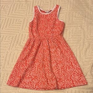 charming Charlie Floral Patterned Dress Small - Coral and White